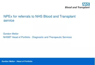 NPEx for referrals to NHS Blood and Transplant service