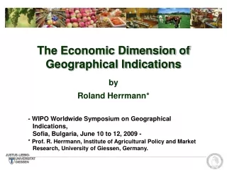 The Economic Dimension of Geographical Indications