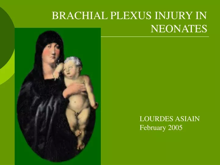 brachial plexus injury in neonates lourdes asiain