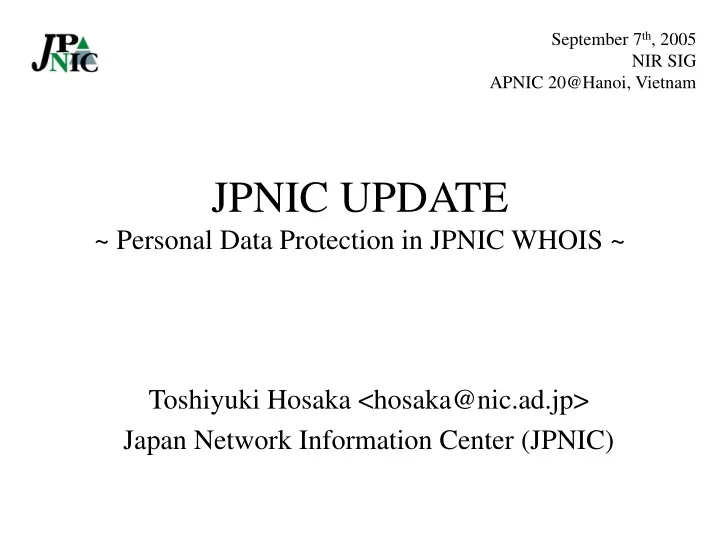 jpnic update personal data protection in jpnic whois