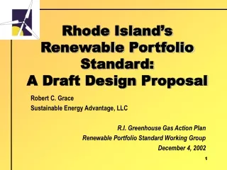Rhode Island’s Renewable Portfolio Standard: A Draft Design Proposal
