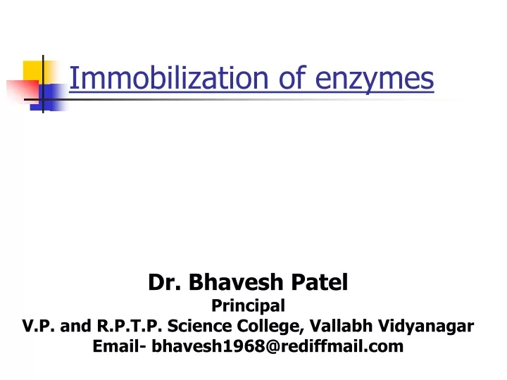 immobilization of enzymes