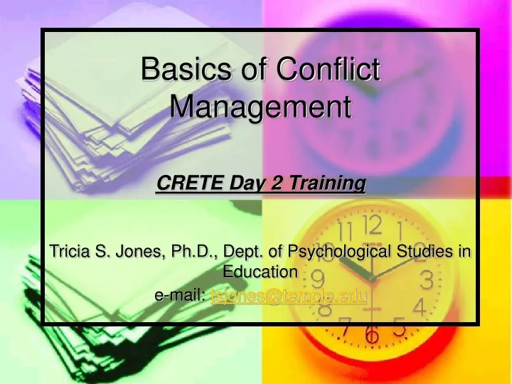 basics of conflict management crete