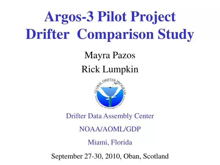 argos 3 pilot project drifter comparison study
