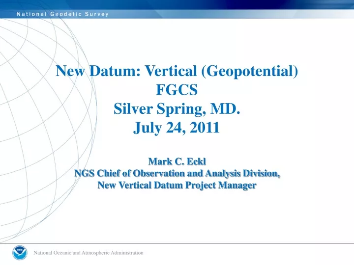 new datum vertical geopotential fgcs silver