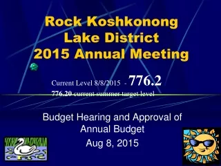 Rock Koshkonong Lake District 2015 Annual Meeting