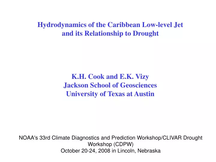 hydrodynamics of the caribbean low level