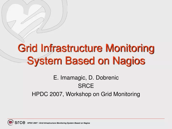 grid infrastructure monitoring system based on nagios
