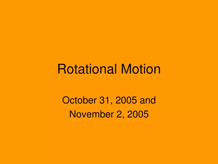 rotational motion