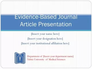 Evidence-Based Journal Article Presentation