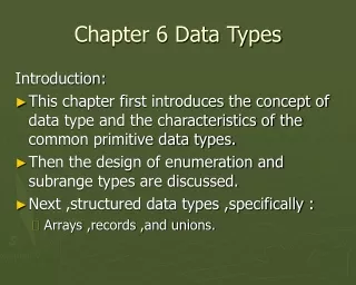 Chapter 6 Data Types