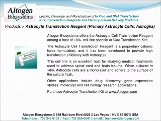 Products &gt; Astrocyte Transfection Reagent (Primary Astrocyte Cells, Astroglia)