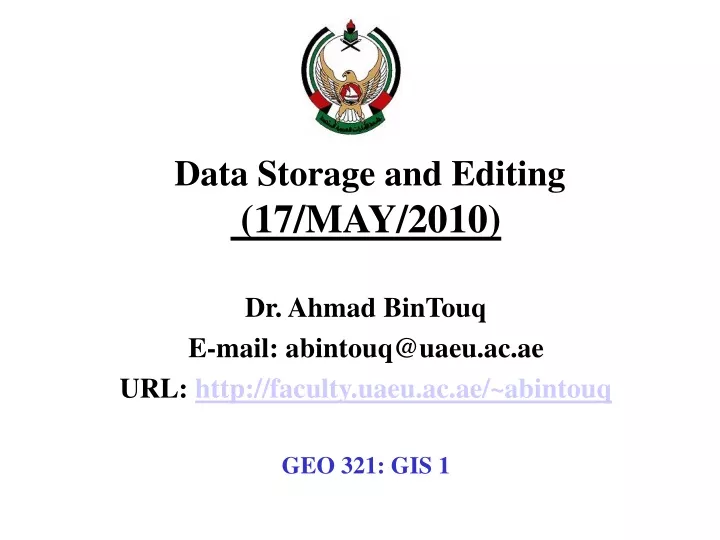 data storage and editing 17 may 2010