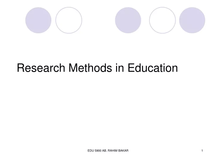 research methods in education