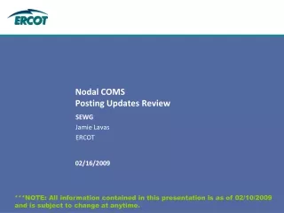 Nodal COMS  Posting Updates Review