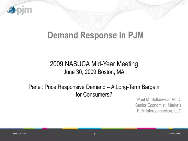 demand response in pjm