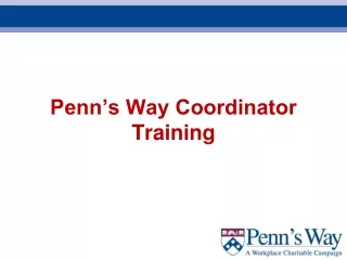 Penn’s Way Coordinator Training