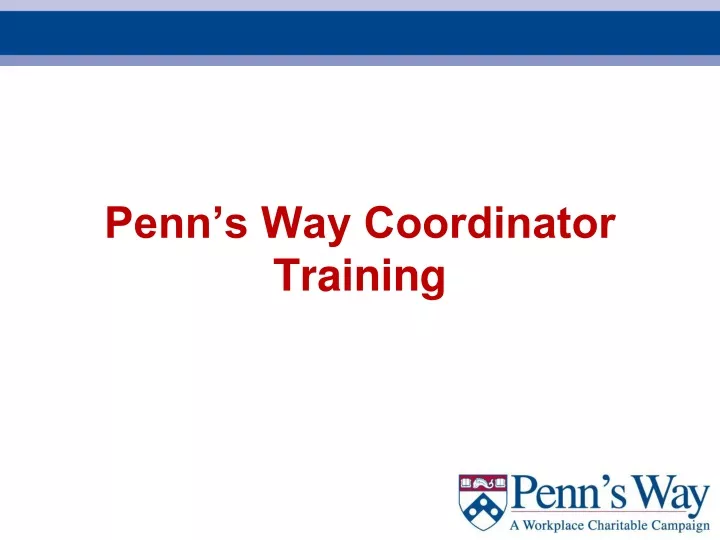 penn s way coordinator training