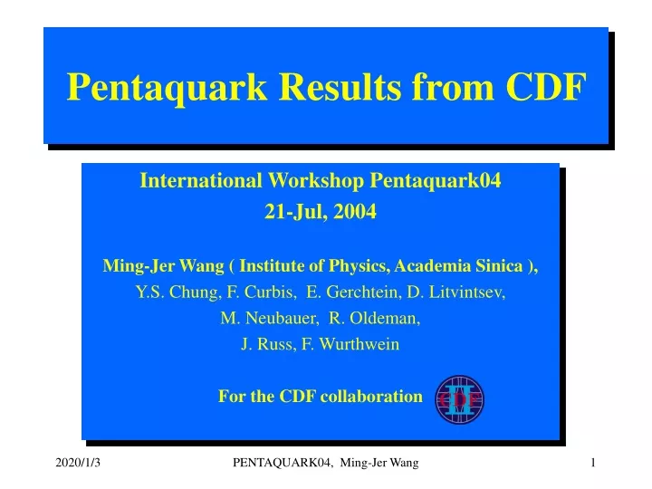 pentaquark results from cdf