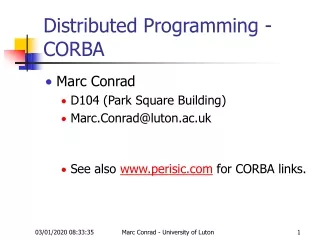 Distributed Programming - CORBA