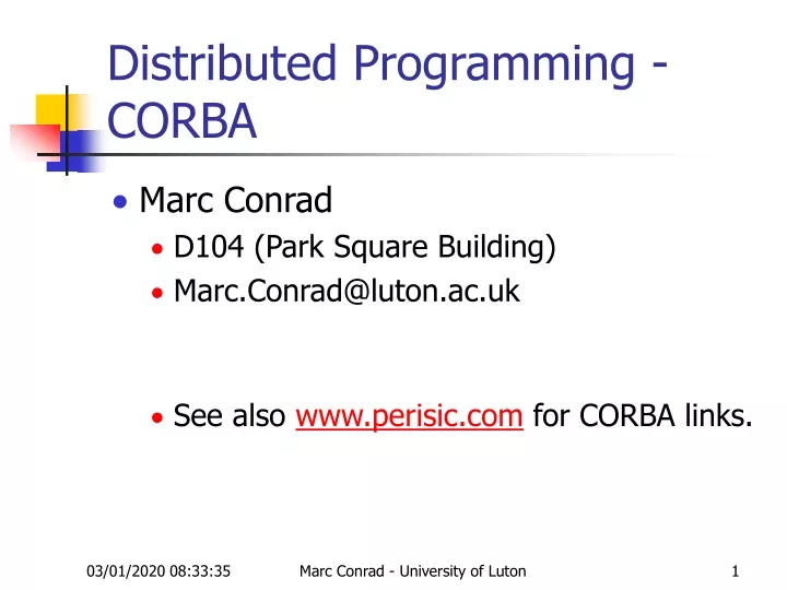 distributed programming corba