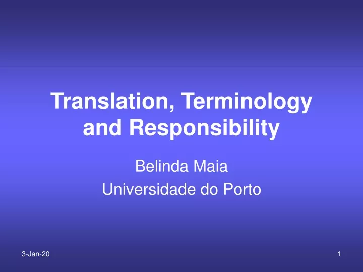 translation terminology and responsibility