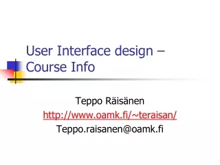 User Interface design – Course Info