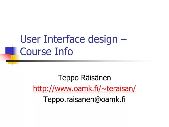 user interface design course info
