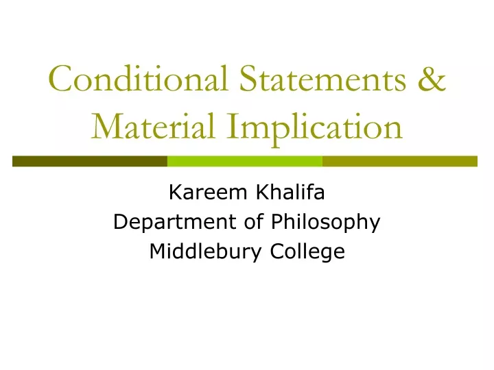 conditional statements material implication