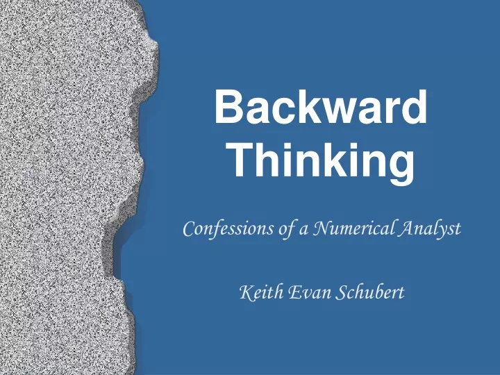 backward thinking