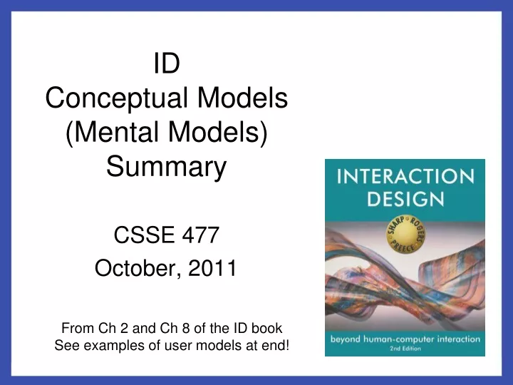 id conceptual models mental models summary