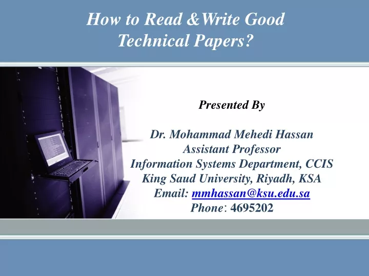 how to read write good technical papers