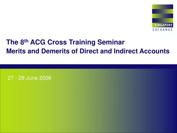 the 8 th acg cross training seminar merits