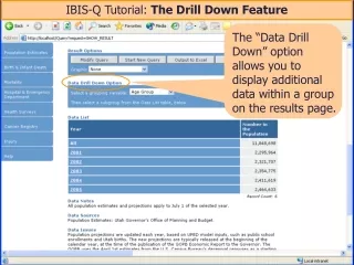 IBIS-Q Tutorial:  The Drill Down Feature