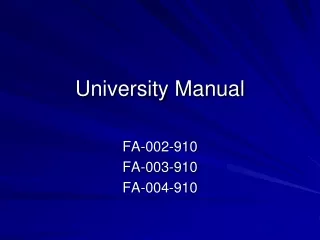 University Manual