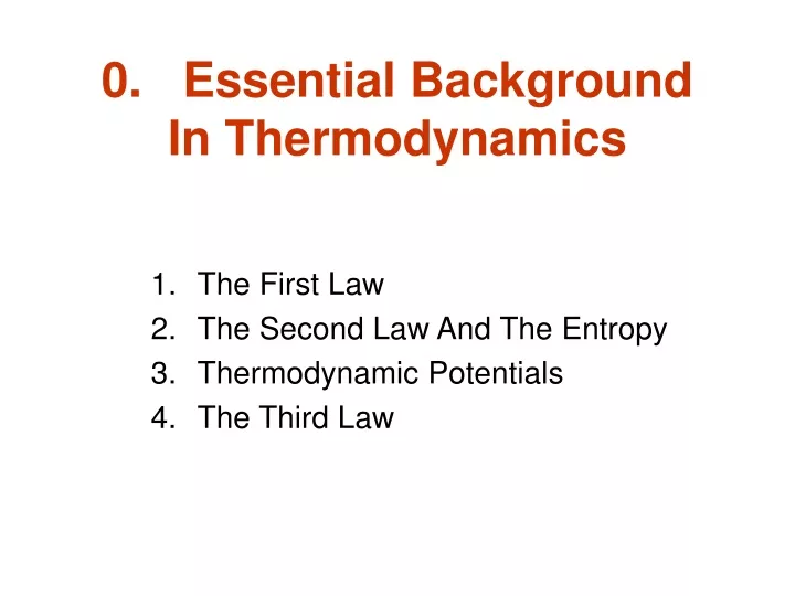 0 essential background in thermodynamics