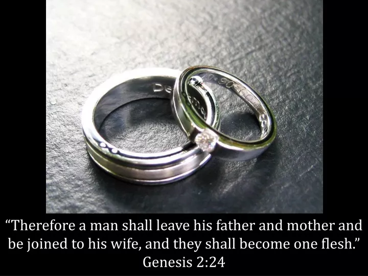therefore a man shall leave his father and mother