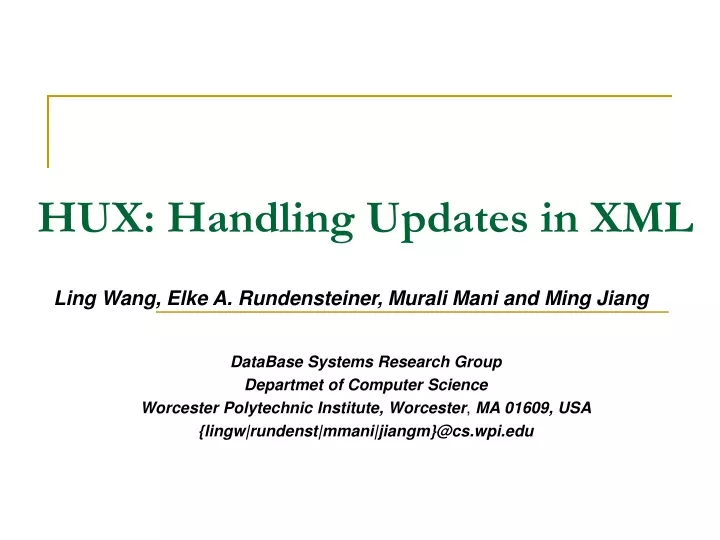 hux handling updates in xml