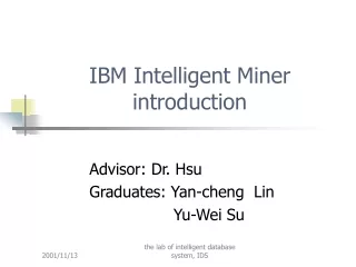 IBM Intelligent Miner introduction