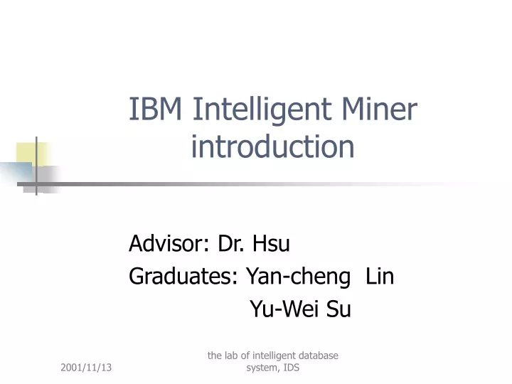 ibm intelligent miner introduction