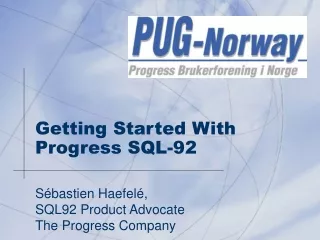 Getting Started With Progress SQL-92