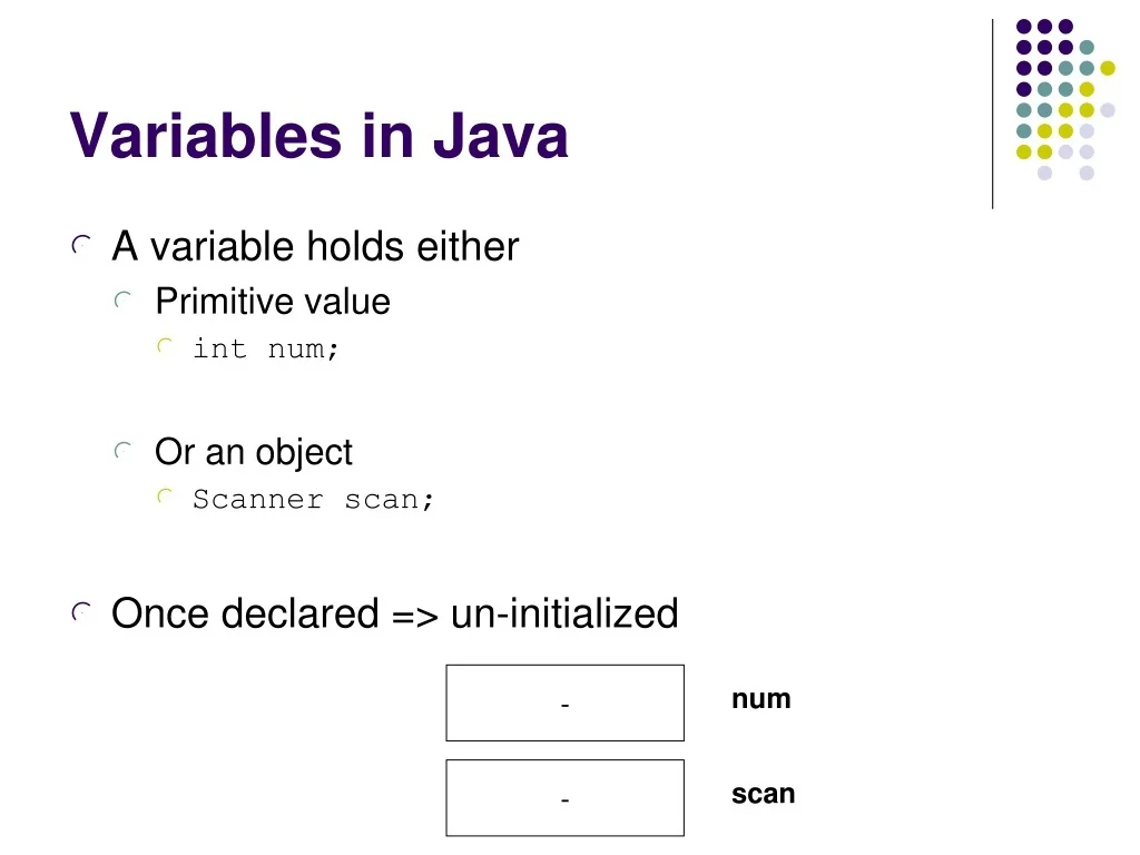 PPT - Mastering Variables in Java: Object Declaration and ...