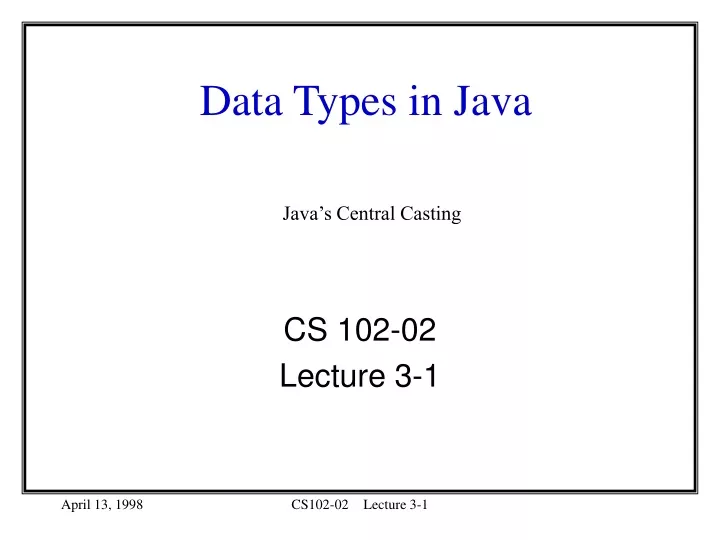 data types in java