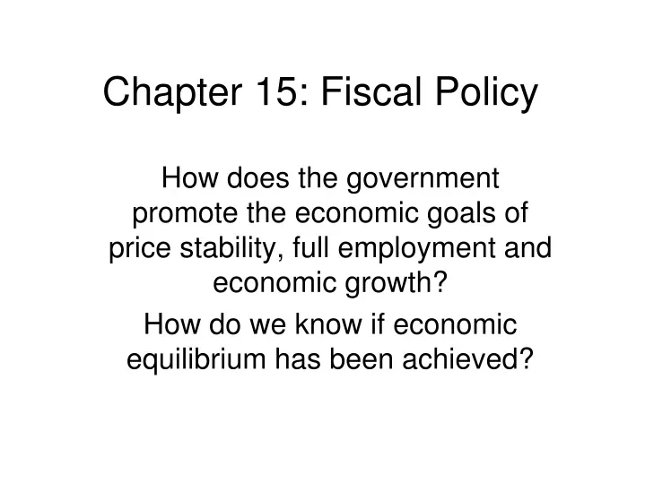 chapter 15 fiscal policy