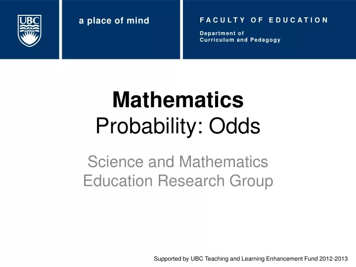 mathematics probability odds