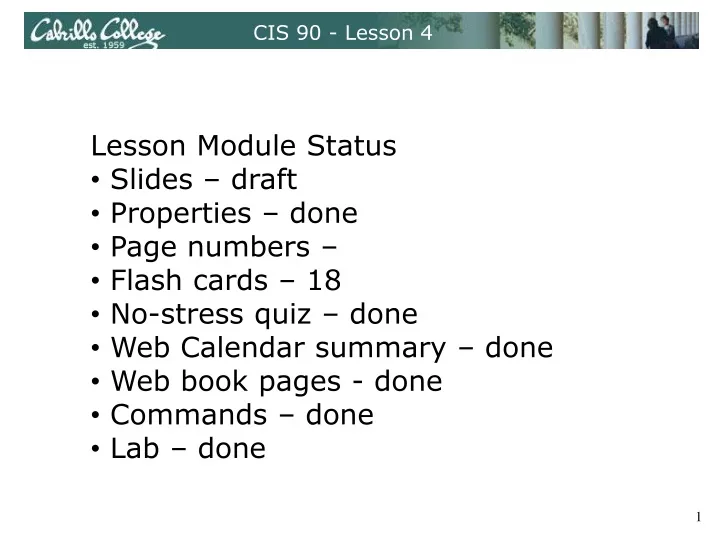 cis 90 lesson 4