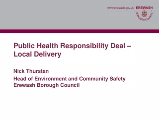 Public Health Responsibility Deal – Local Delivery