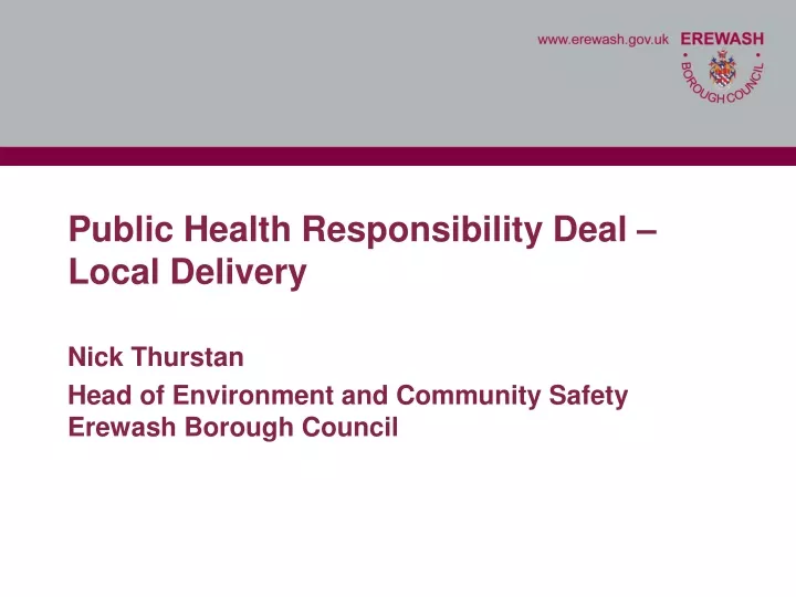 public health responsibility deal local delivery