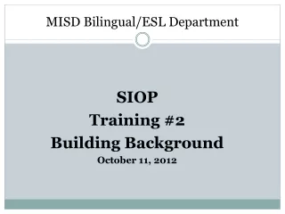 MISD Bilingual/ESL Department