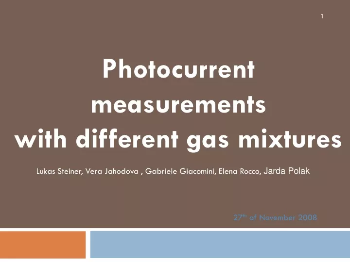 photocurrent measurements with different